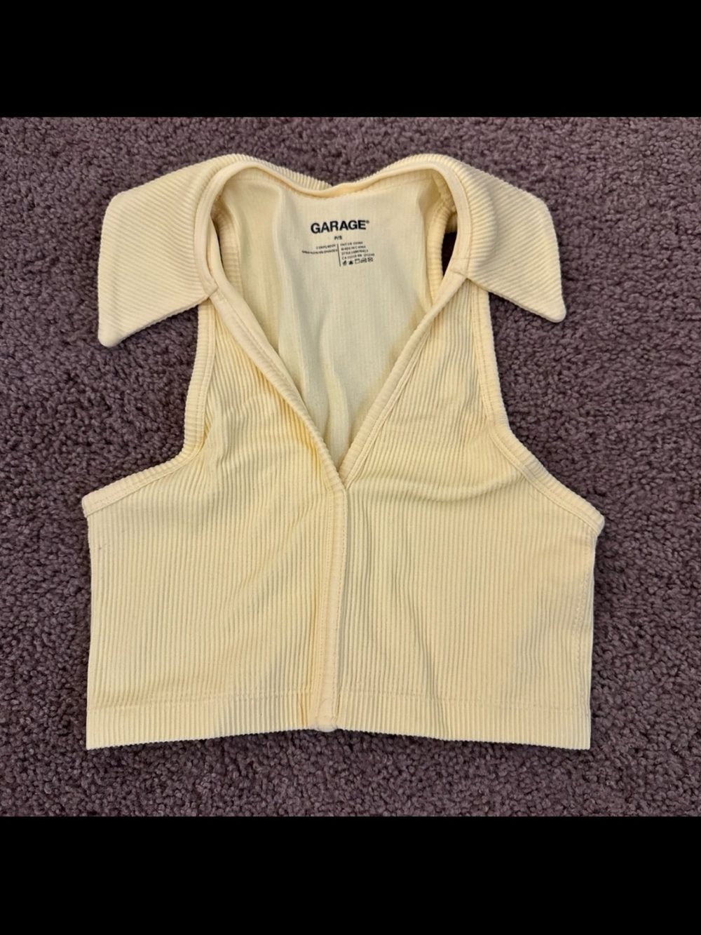 Garage Yellow Collared Polo Crop Top